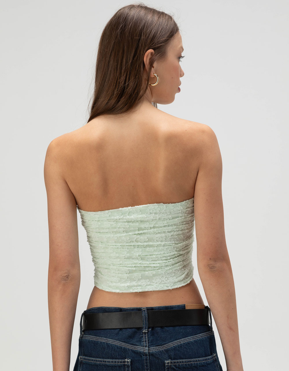 FULL TILT Texture Cinch Womens Tube Top - MINT