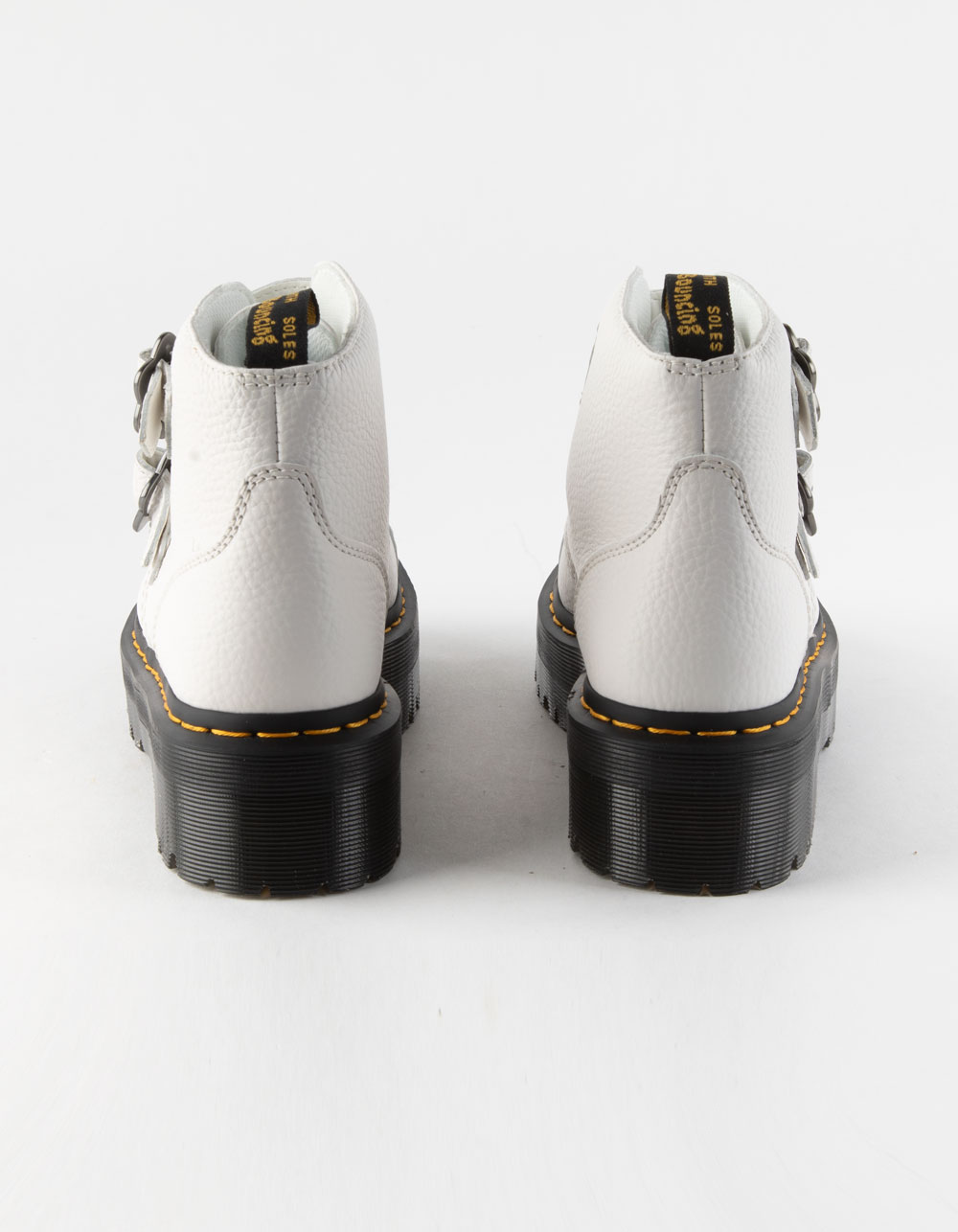 DR. MARTENS Devon Flower Buckle Womens Platform Boots WHITE Tillys