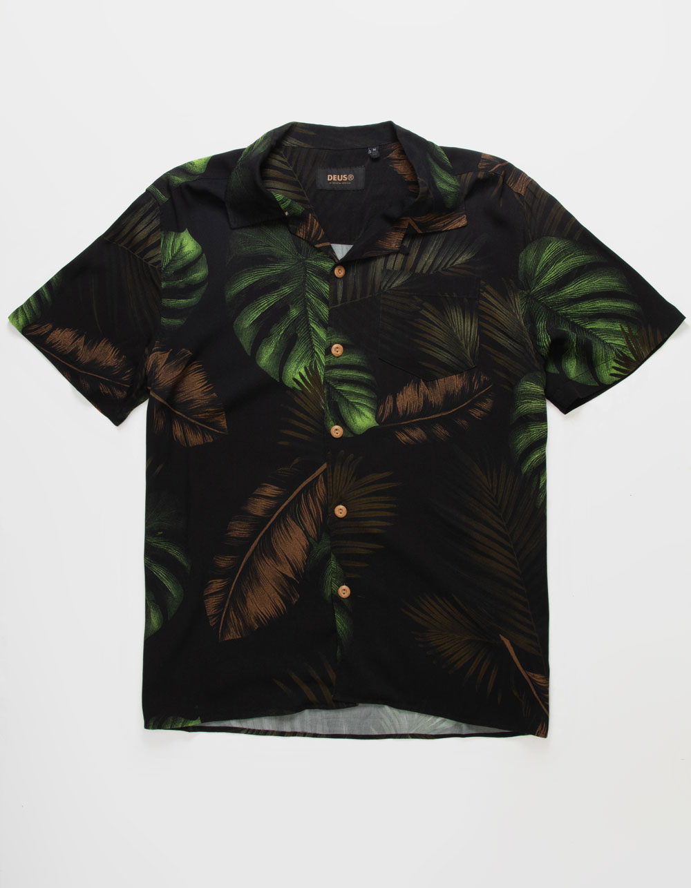 DEUS EX MACHINA Palms Rayon Mens Shirt - BLACK | Tillys