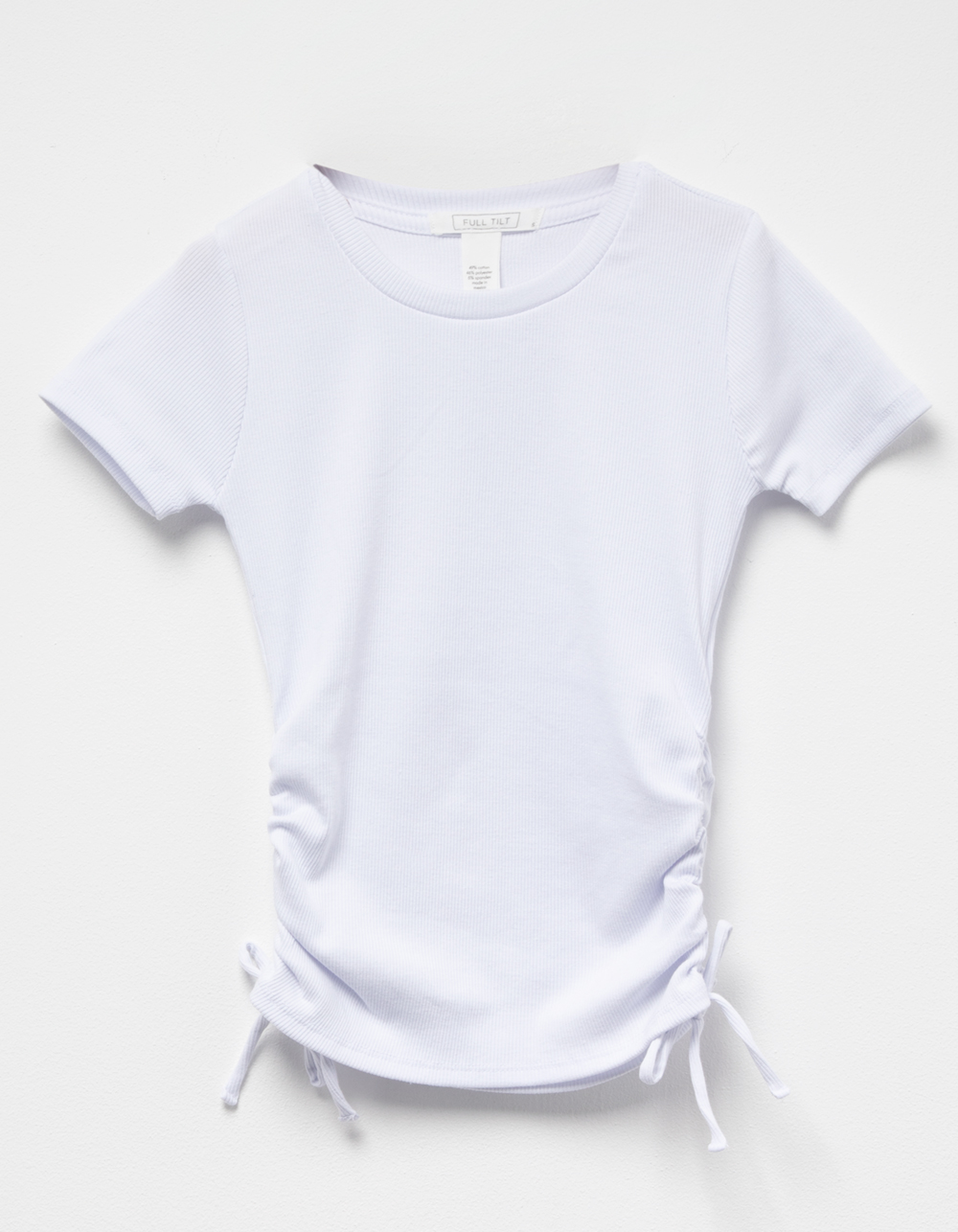 FULL TILT Cinch Side Girls Top WHITE Tillys