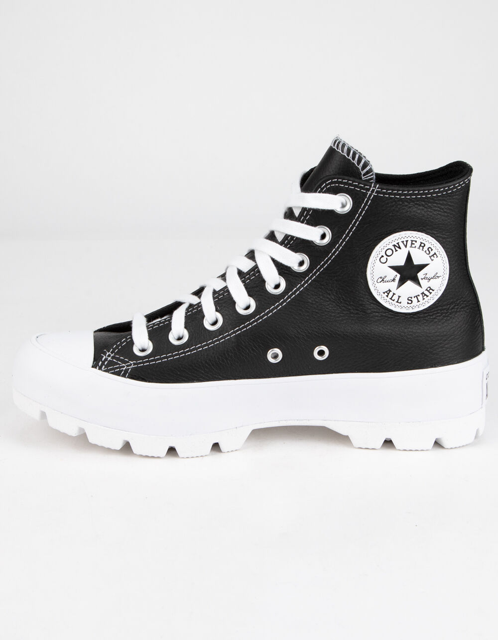 CONVERSE Lugged Leather Chuck Taylor All Star Womens High Tops - BLACK ...