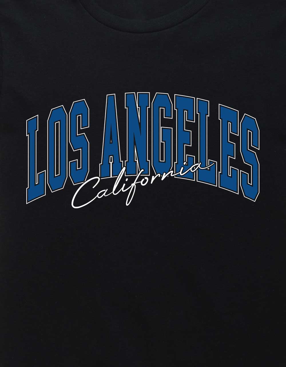 LOS ANGELES California Script Unisex Kids Tee - BLACK