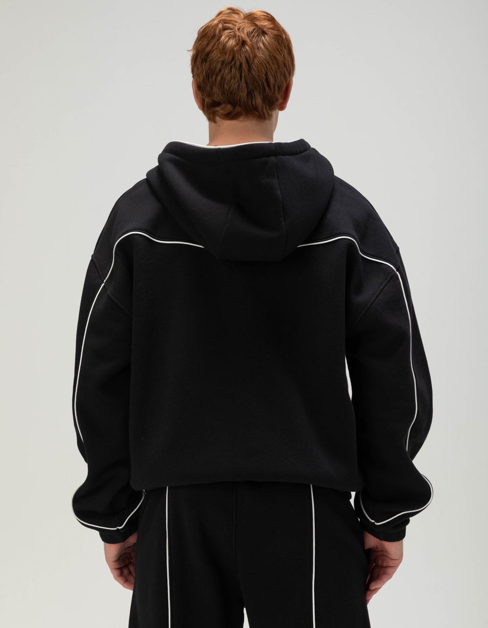 RSQ Mens Zip-Up Track Hoodie - BLACK