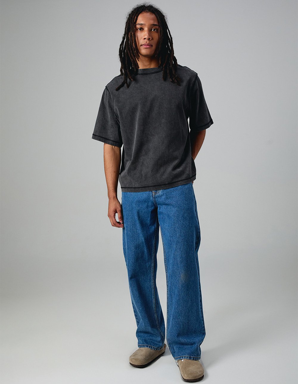 RSQ Mens Loose Fit Jeans - MEDIUM STONE