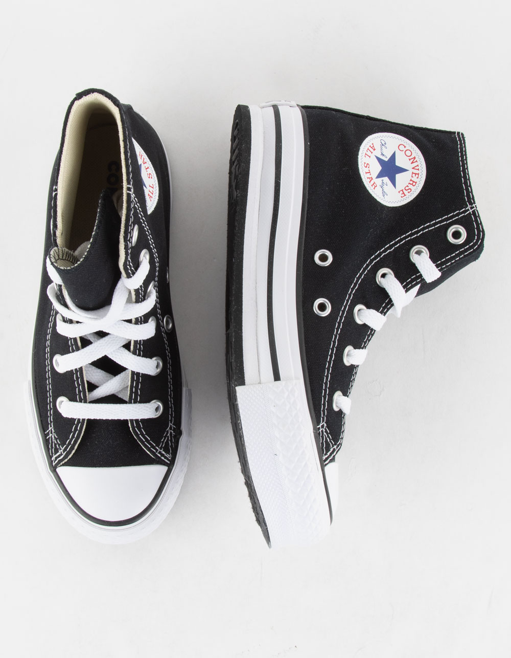 American Flag Black Converse High Top Chuck Taylor Shoes Made In USA