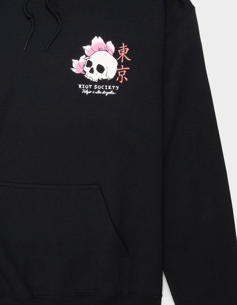 RIOT SOCIETY Koi Blossom Mens Hoodie - BLACK