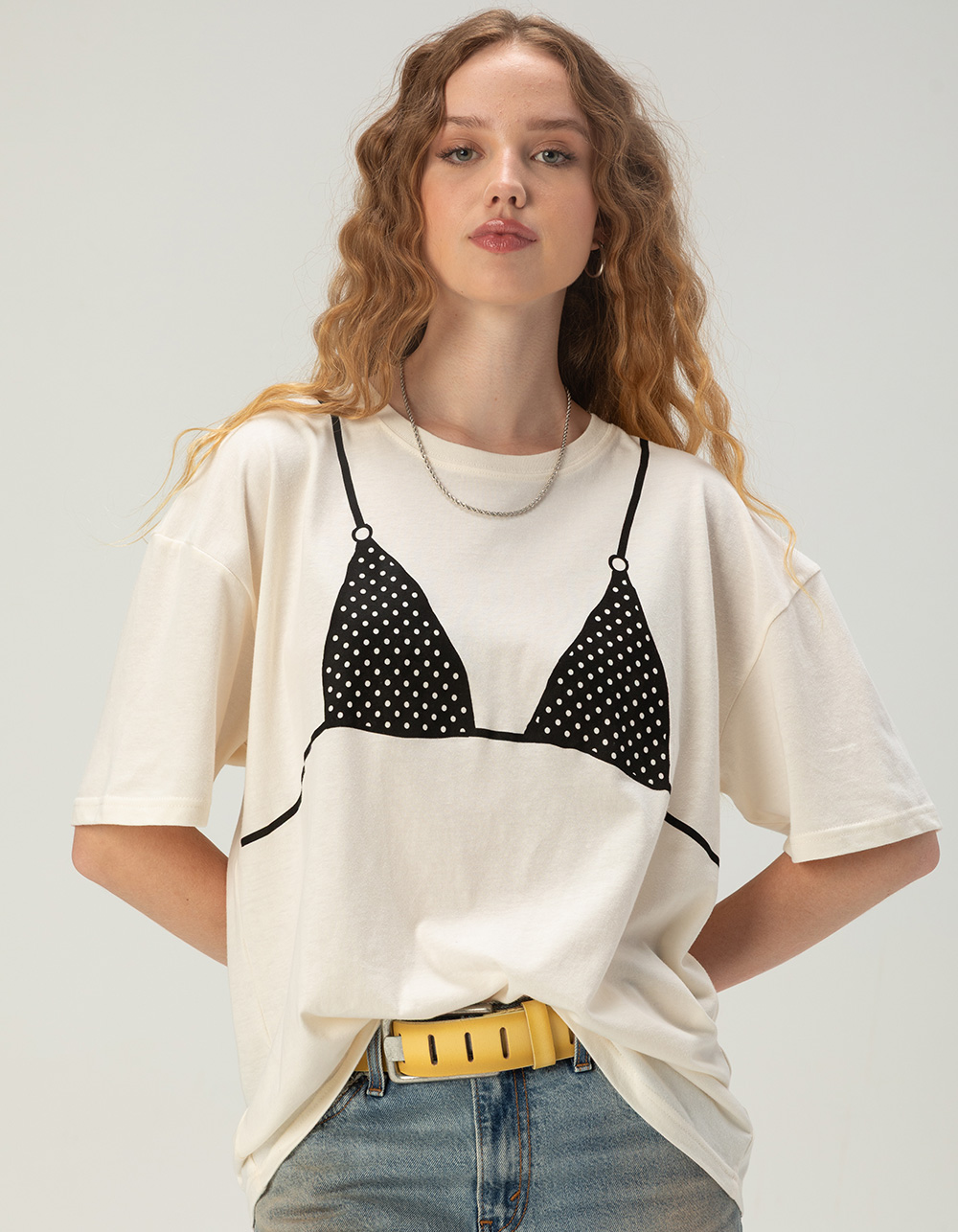 FULL TILT Bikini Womens Boyfriend Tee - IVORY