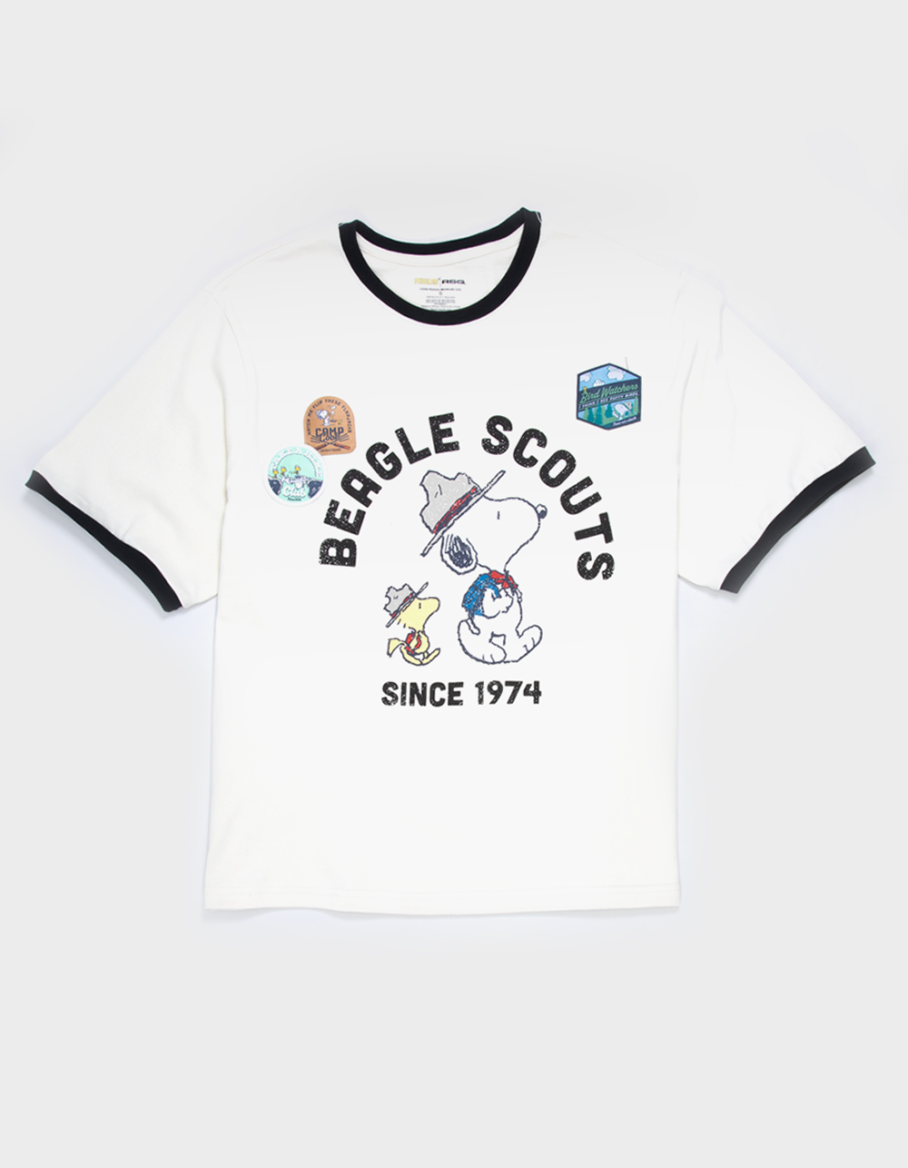 RSQ x Peanuts Patch Mens Boxy Tee - OFF WHITE