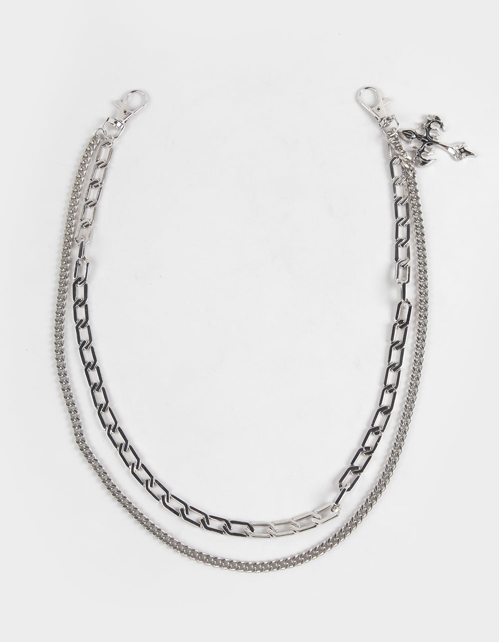 RSQ Mens Double Link Wallet Chain - SILVER