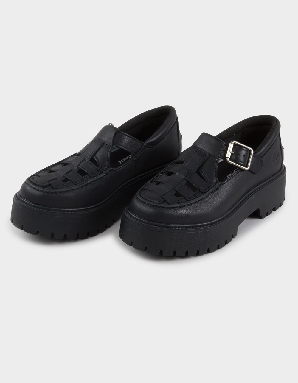 TIMBERLAND Stone Street Buckle Womens Platform Shoes - BLACK