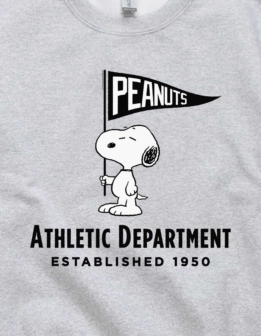 PEANUTS Athletic Department Snoopy Unisex Crewneck Sweatshirt - HEATHER GRAY