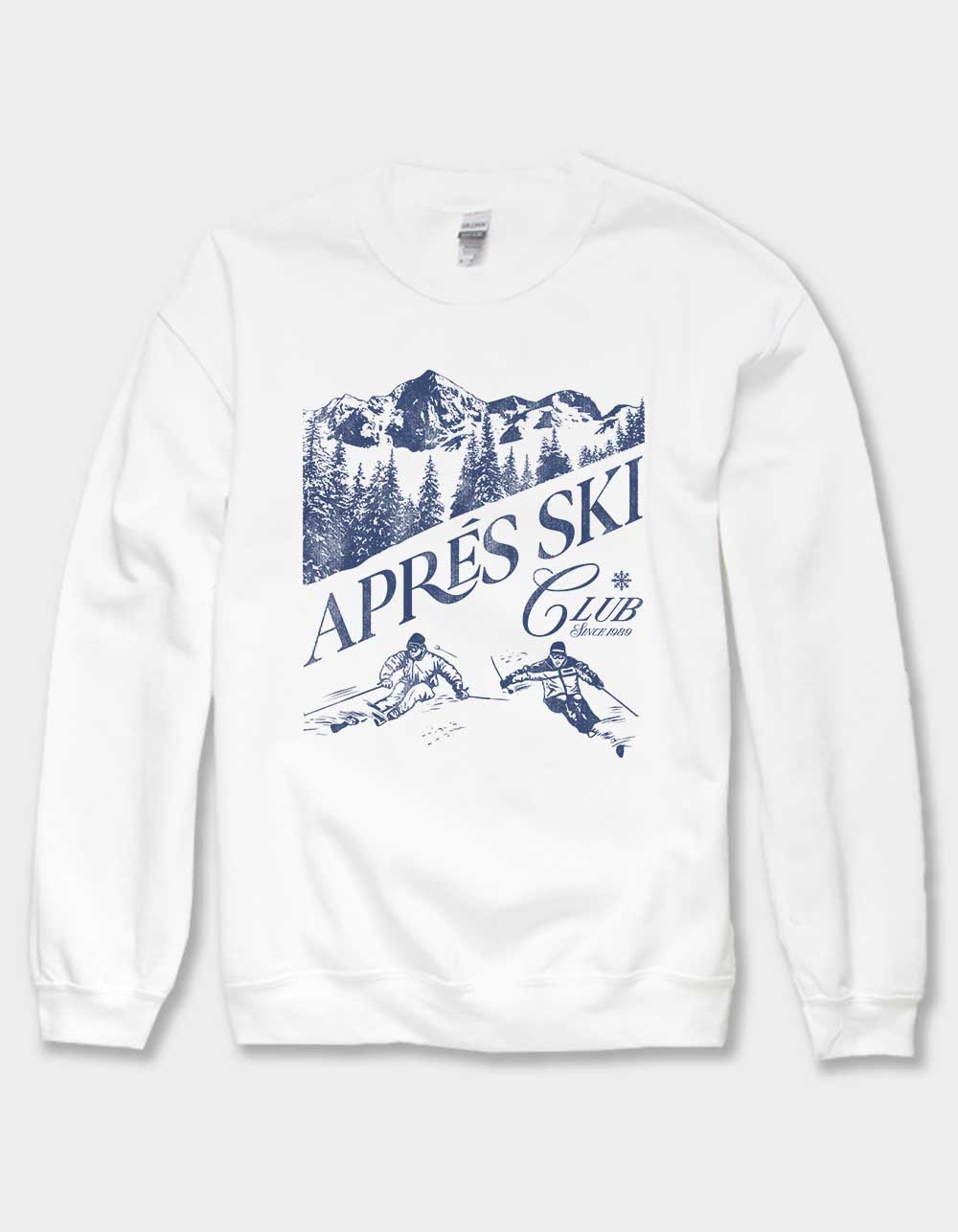 APRES Ski Mountain Club Unisex Crewneck Sweatshirt - WHITE