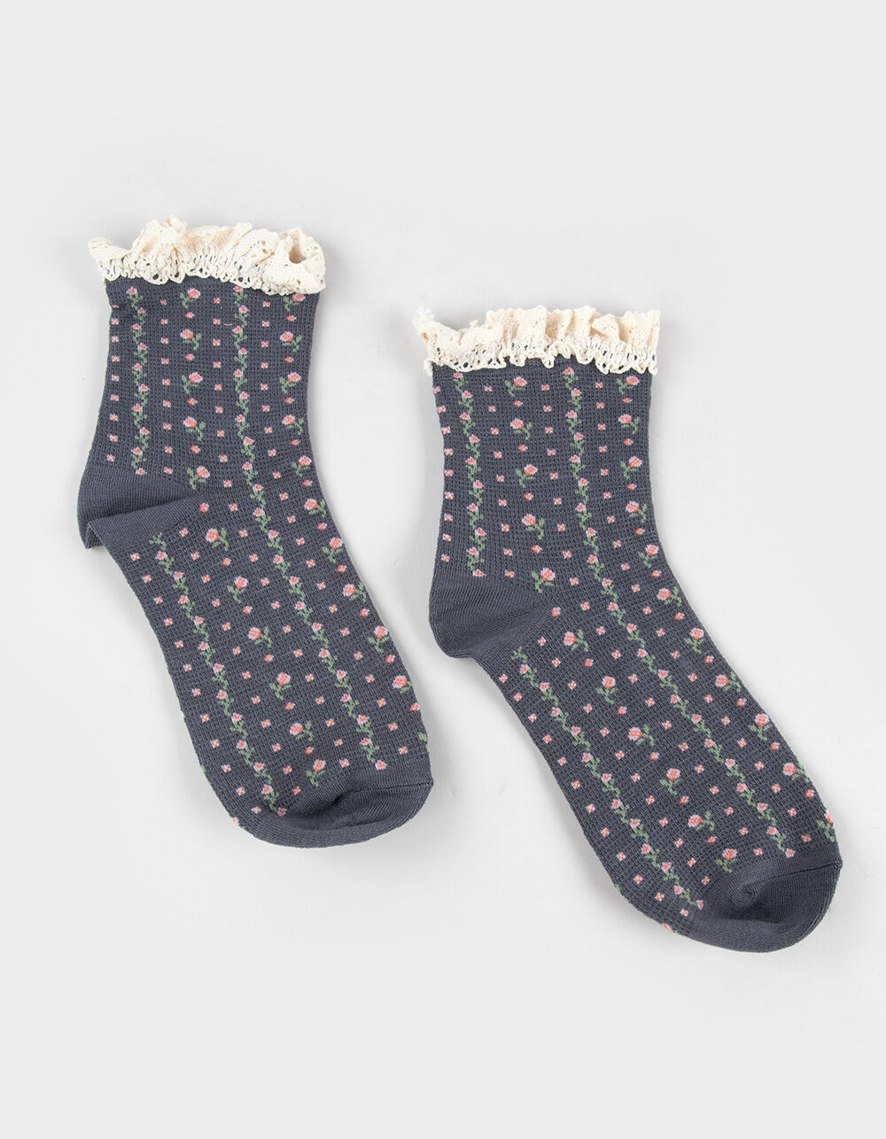 FREE PEOPLE Rosebud Womens Waffle Knit Ankle Socks