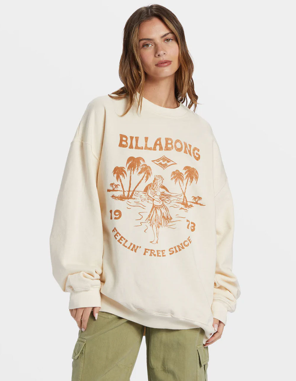 BILLABONG Ride In Womens Oversized Crewneck Sweatshirt