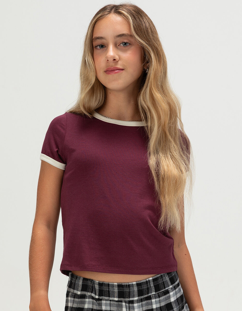 FULL TILT Essentials Girls Ringer Tee
