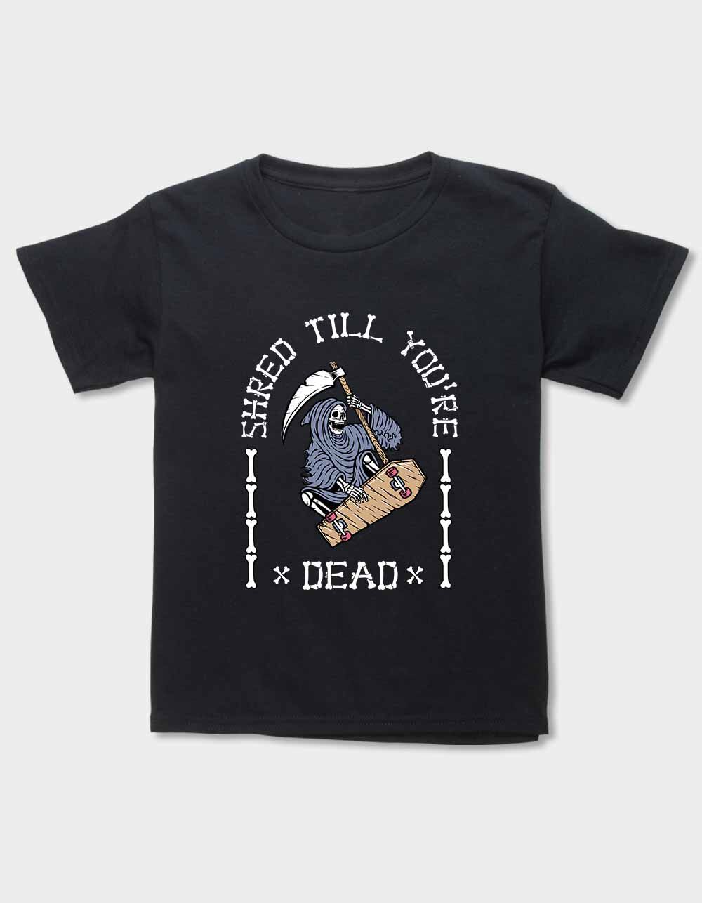SKELETON Shred Till You're Dead Unisex Kids Tee