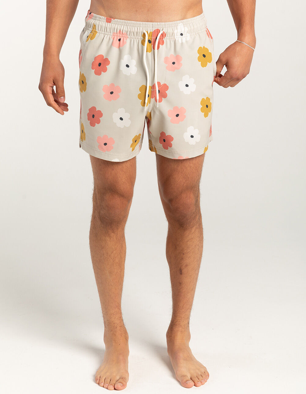 RSQ Mens Drawn Flowers 5" Swim Shorts