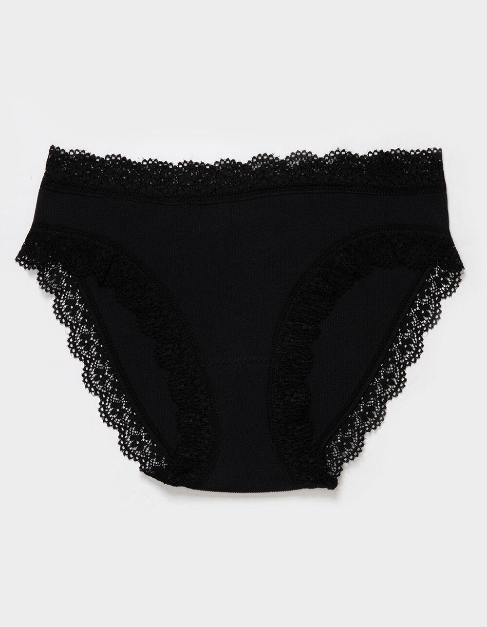 FULL TILT Seamless Rib Lace Trim Hipster Panties