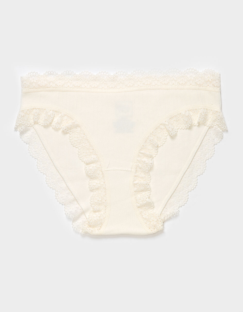FULL TILT Seamless Rib Lace Trim Hipster Panties