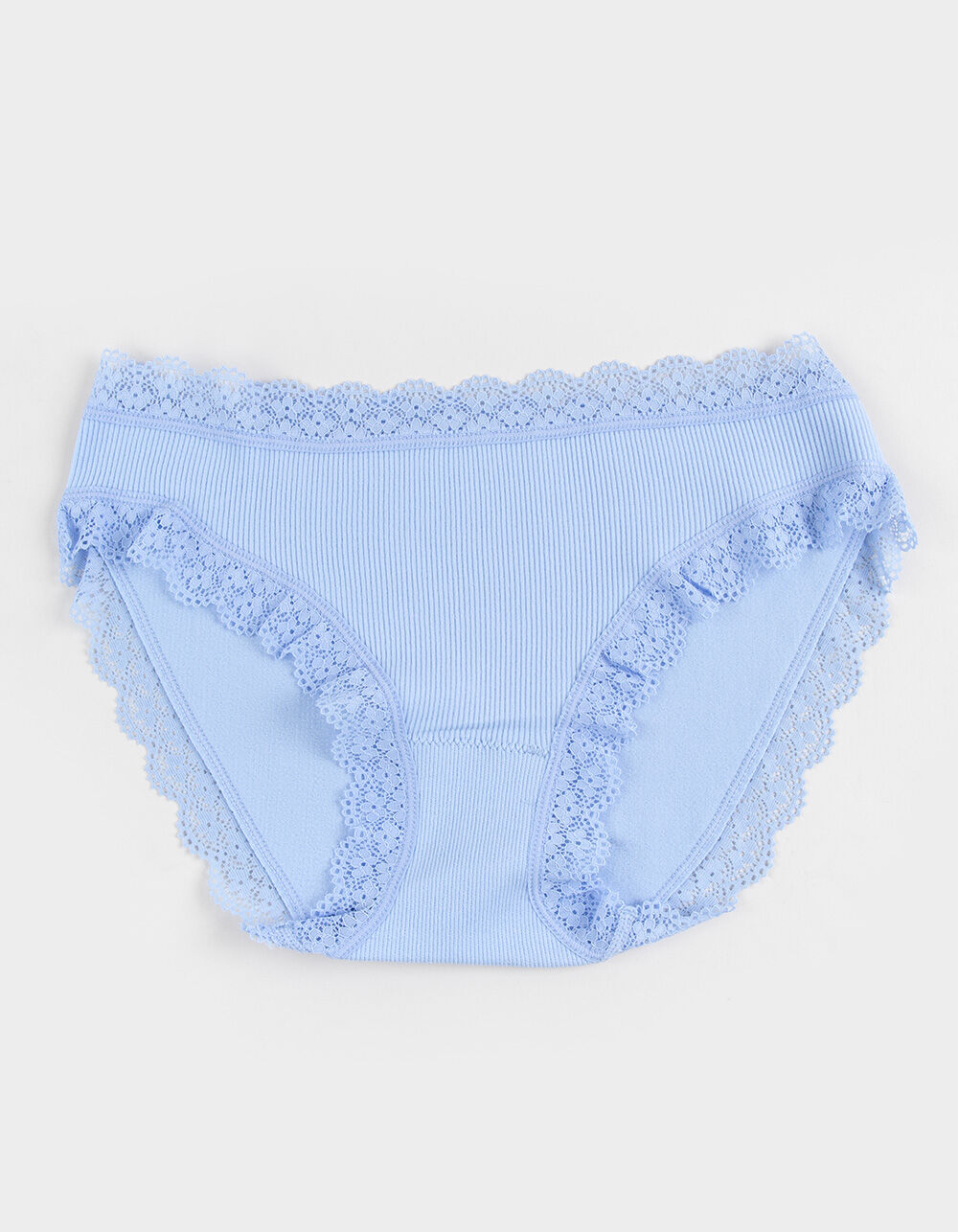 FULL TILT Seamless Rib Lace Trim Hipster Panties