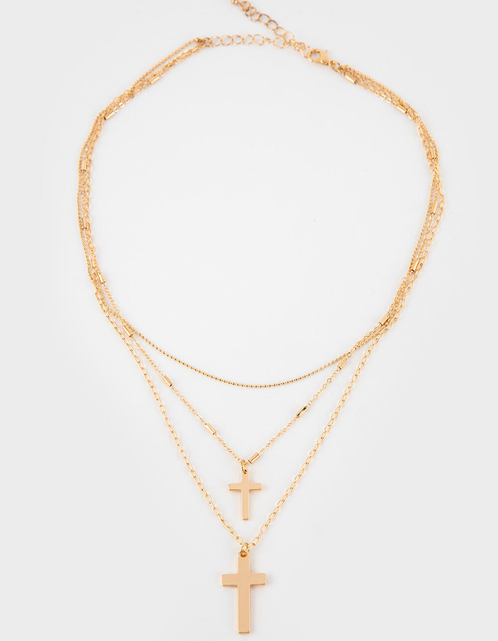 RSQ Layered Dainty Cross Necklace