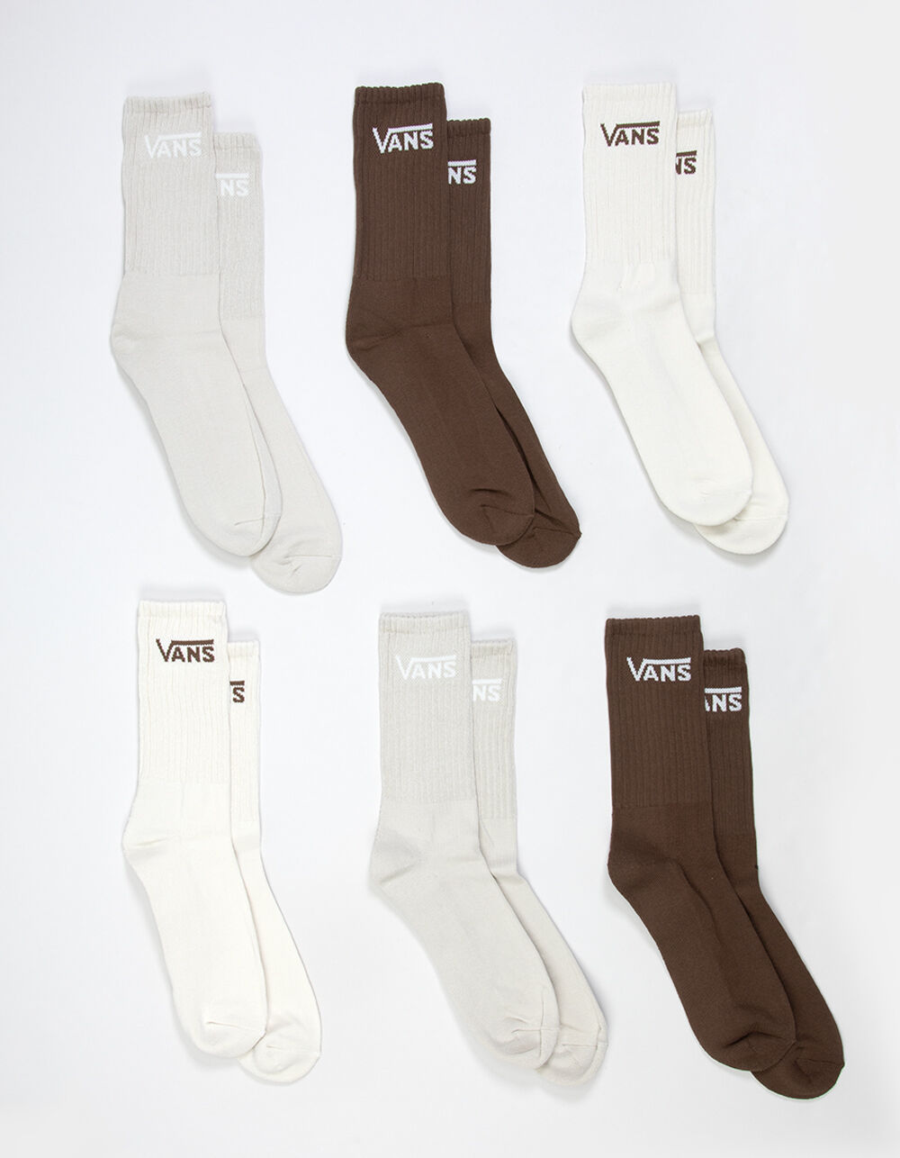 VANS 6 Pack Mens Classic Crew Socks