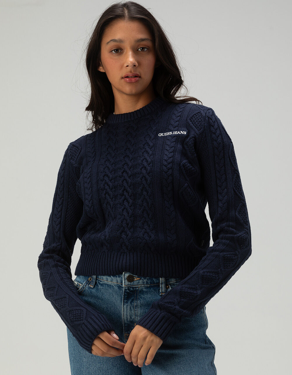 GUESS JEANS Cable Knit Womens Sweater
