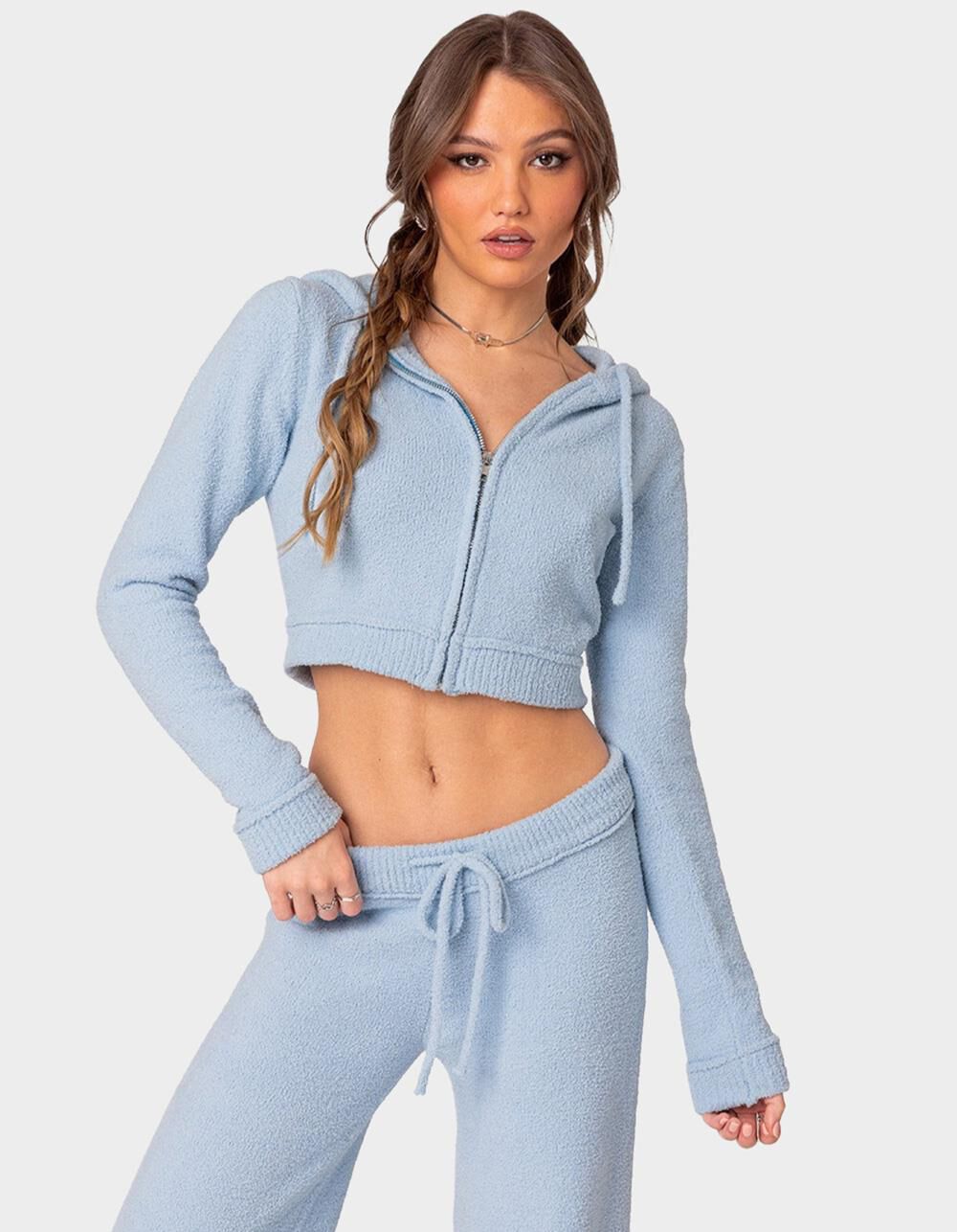 EDIKTED Plush Super Soft Hooded Cardigan