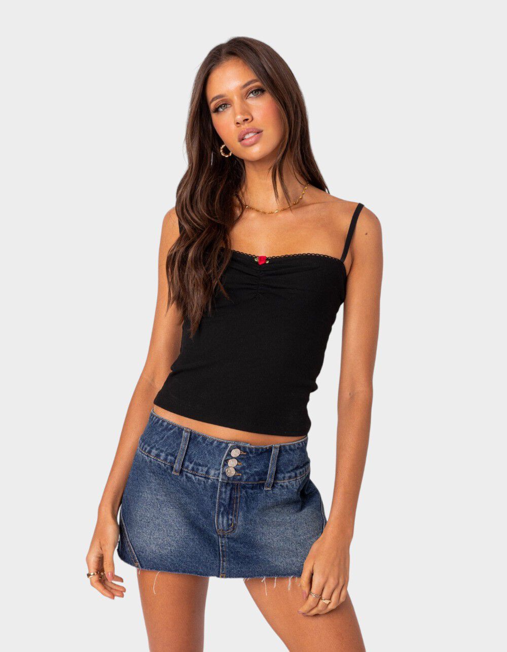 EDIKTED Karlee Ribbed Tank Top