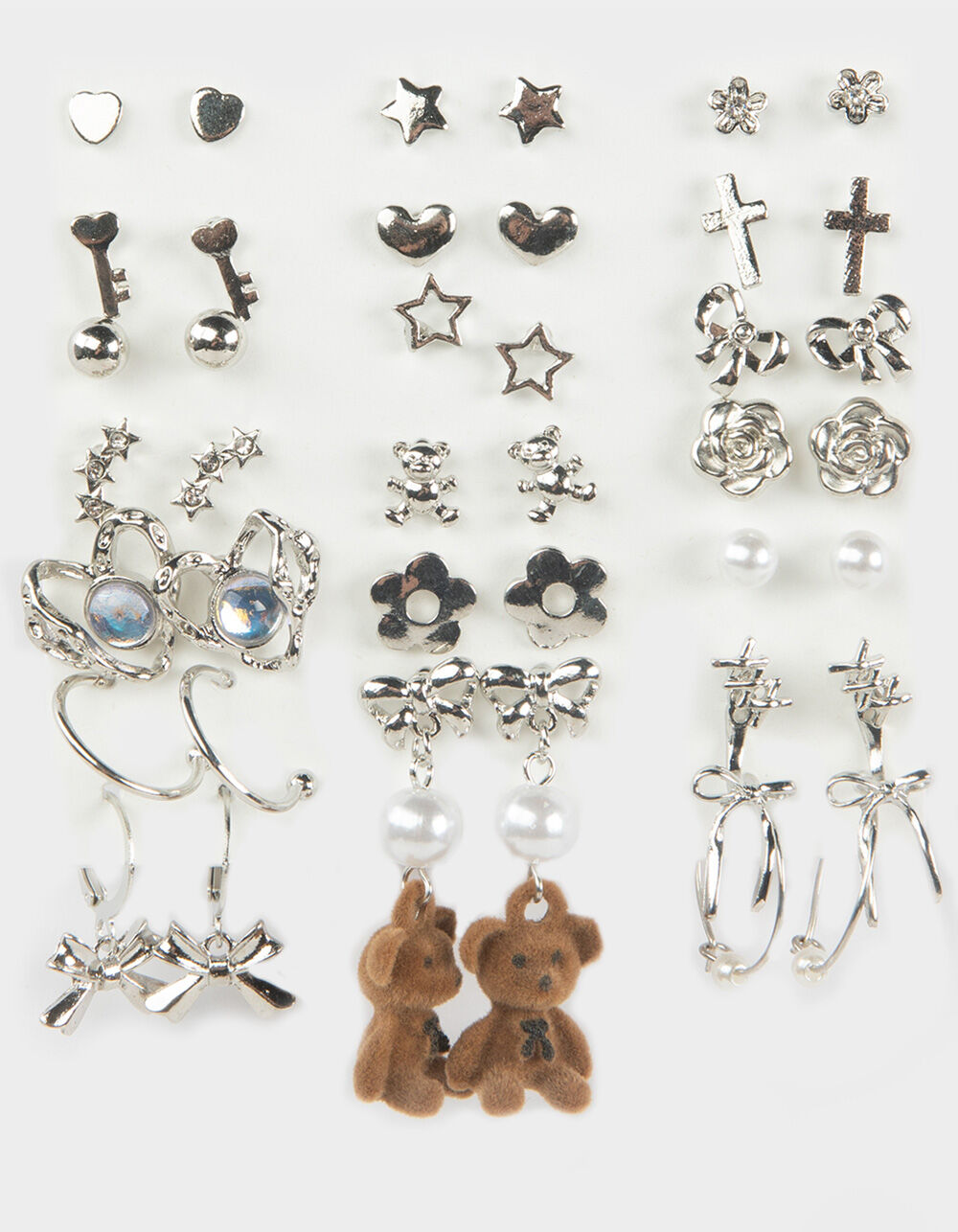FULL TILT 20 Pack Bear/Hoop Earring Set