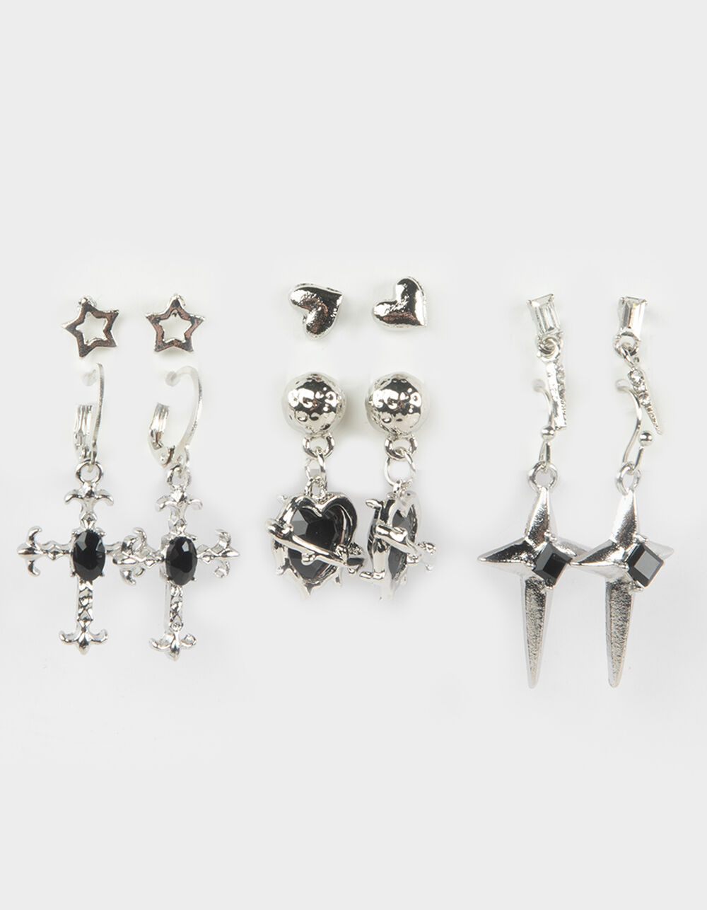 FULL TILT 6 Pack Cross/Huggie Earring Set