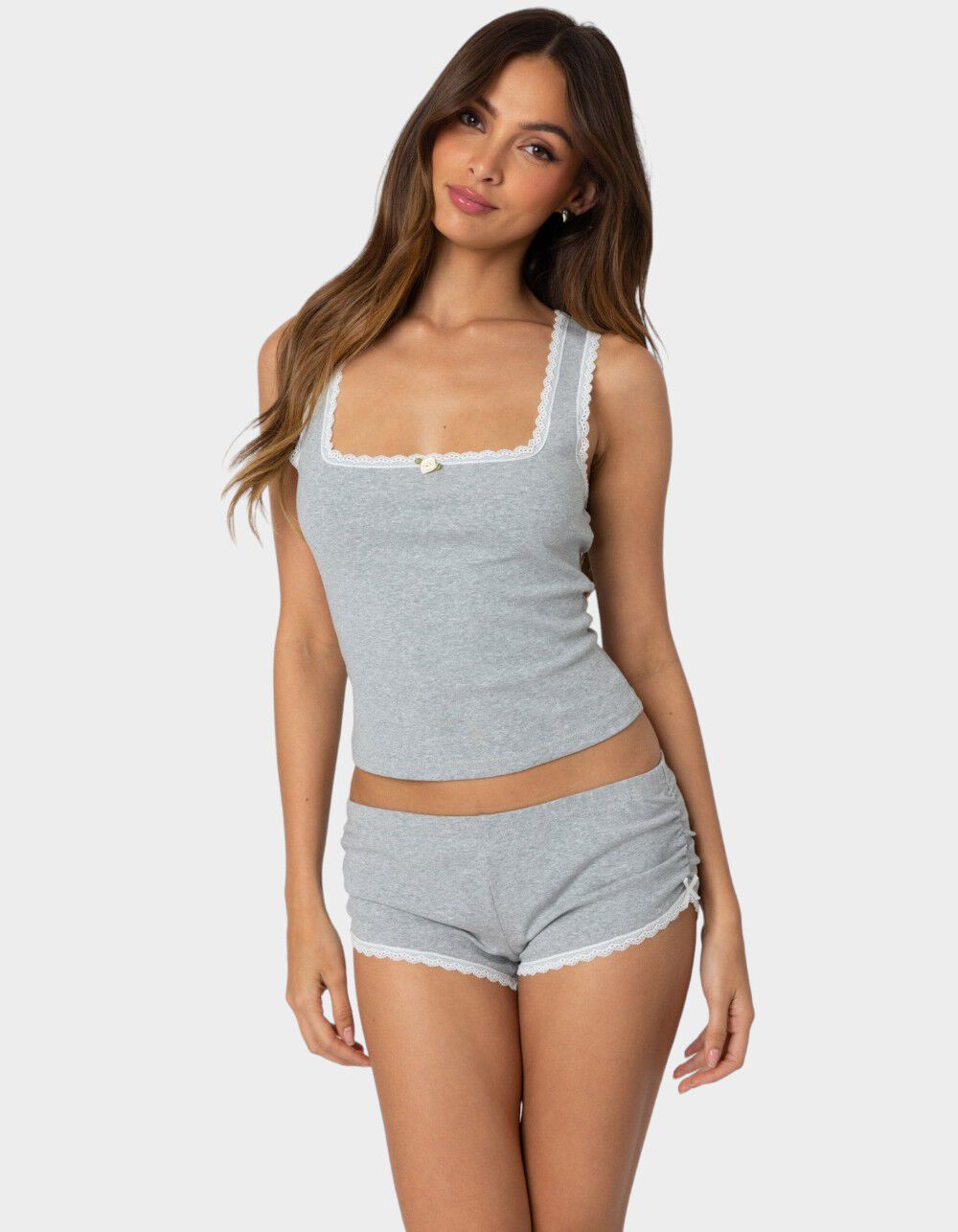 EDIKTED Kadence Lace Trim Tank Top