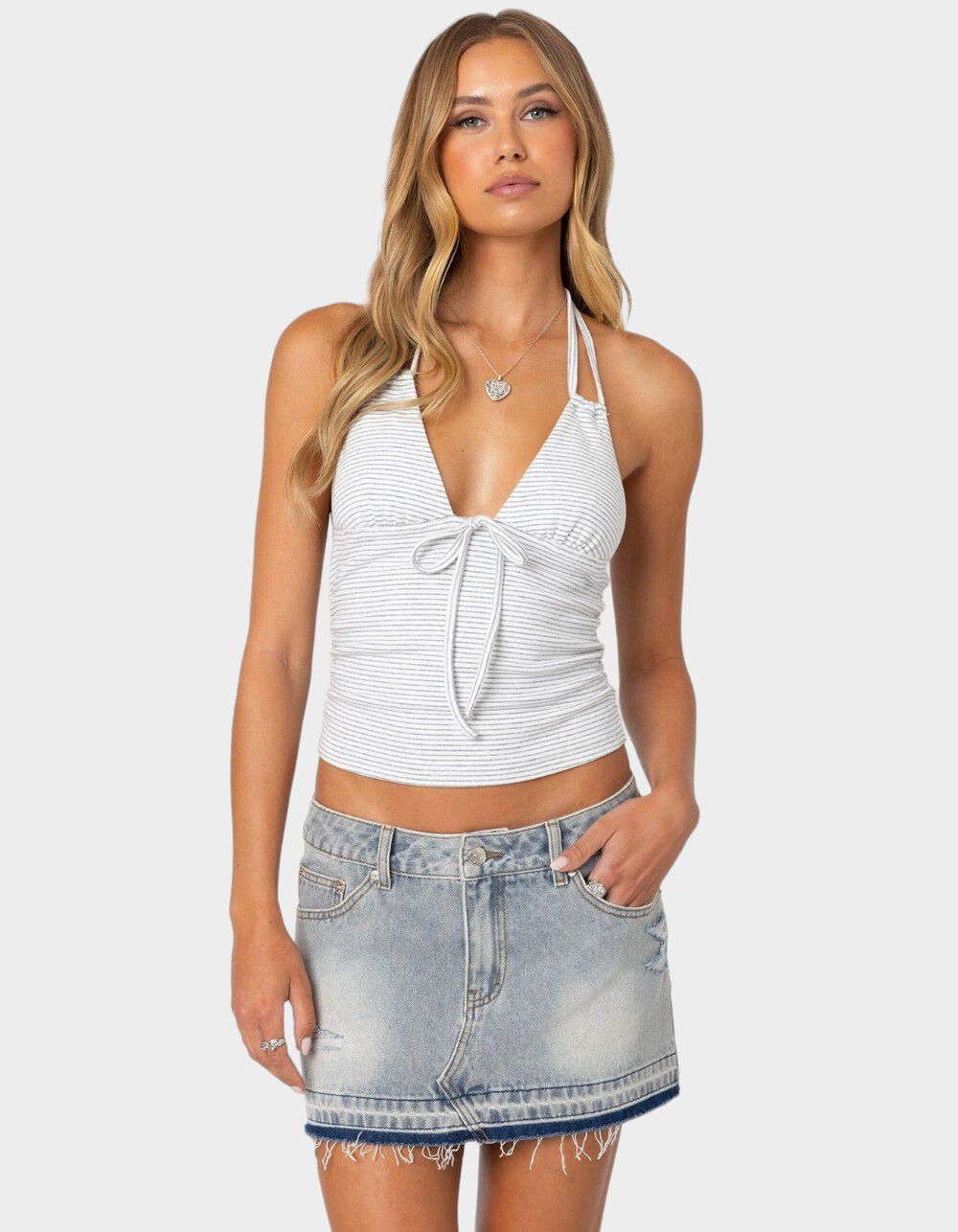 EDIKTED Lanai Striped Halter Top