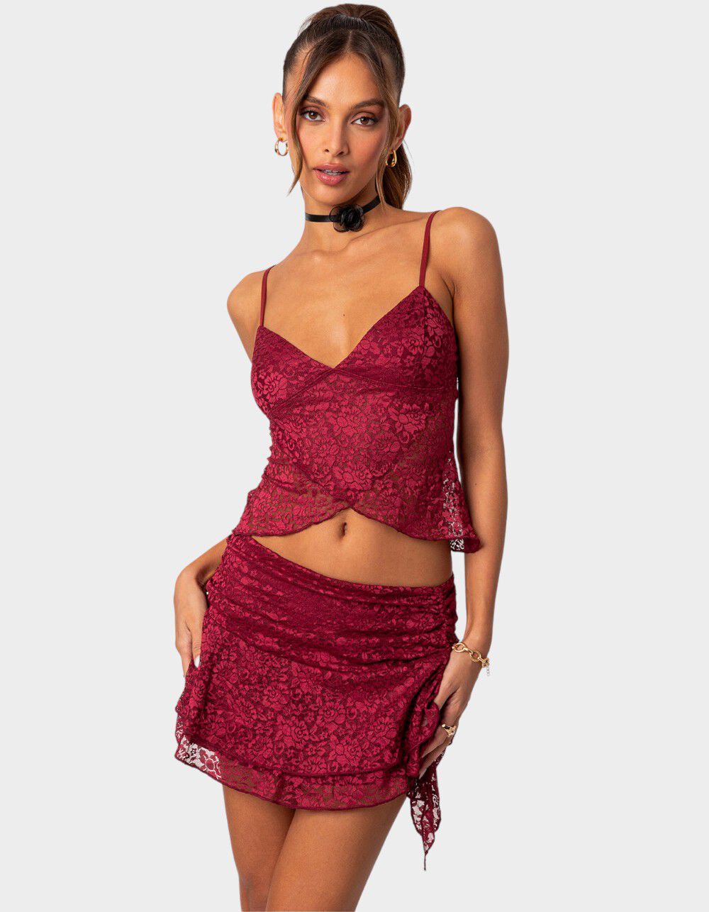 EDIKTED Ruby Sheer Lace Tank Top