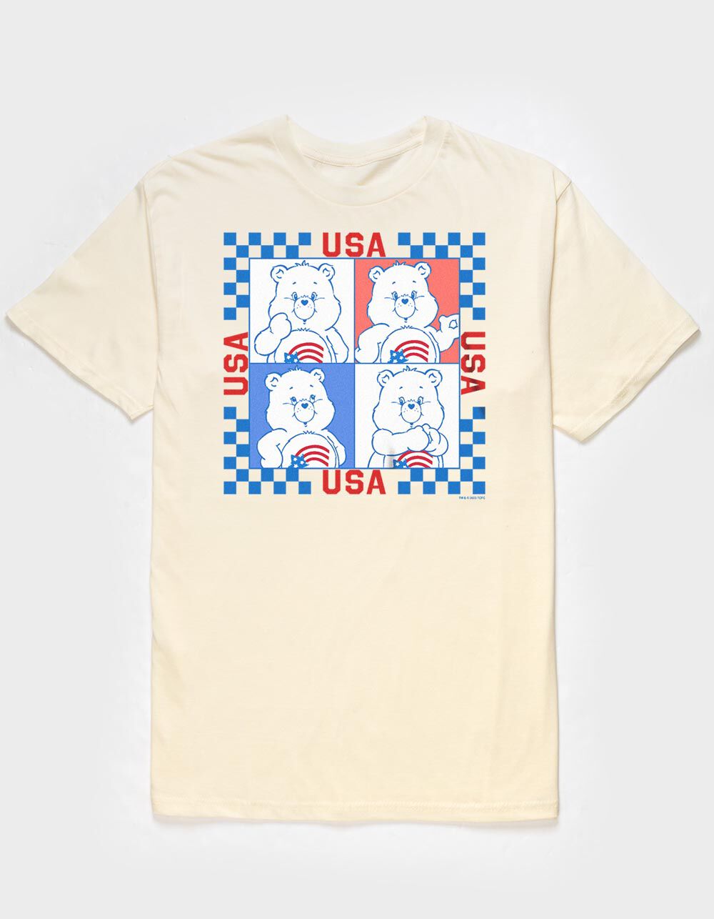 CARE BEARS USA Checkered Colorblock Unisex Tee