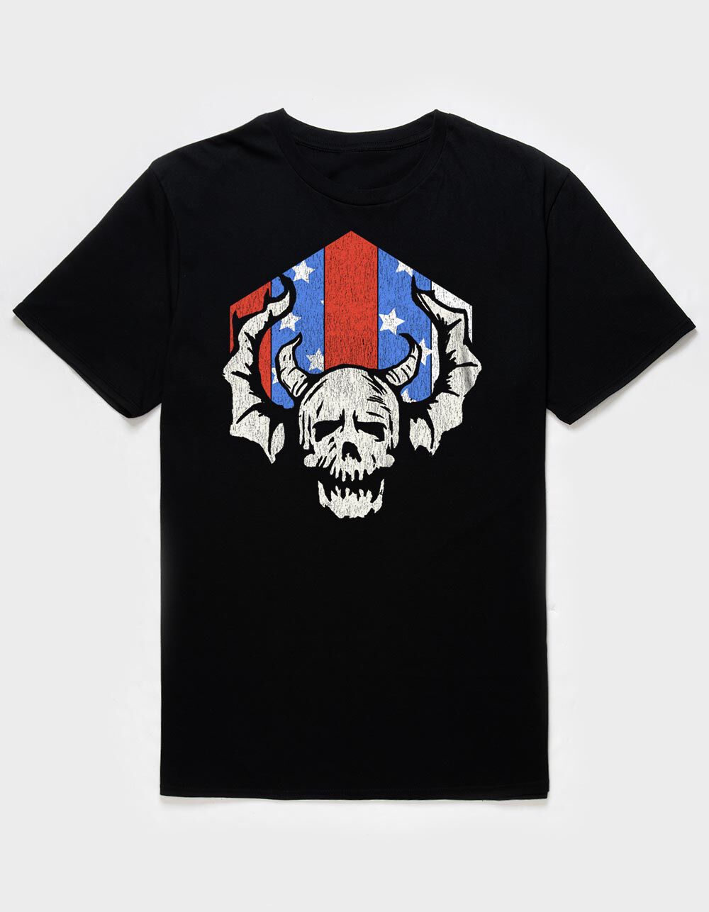 STRANGER THINGS Stripes Skull Unisex Tee