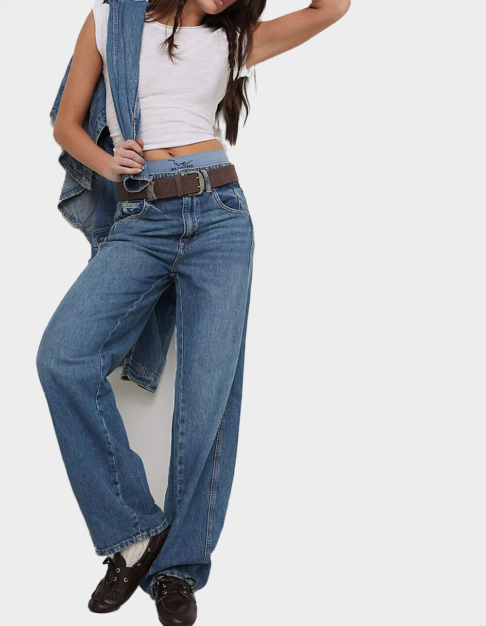 FREE PEOPLE Aster Womens Straight-Leg Jeans