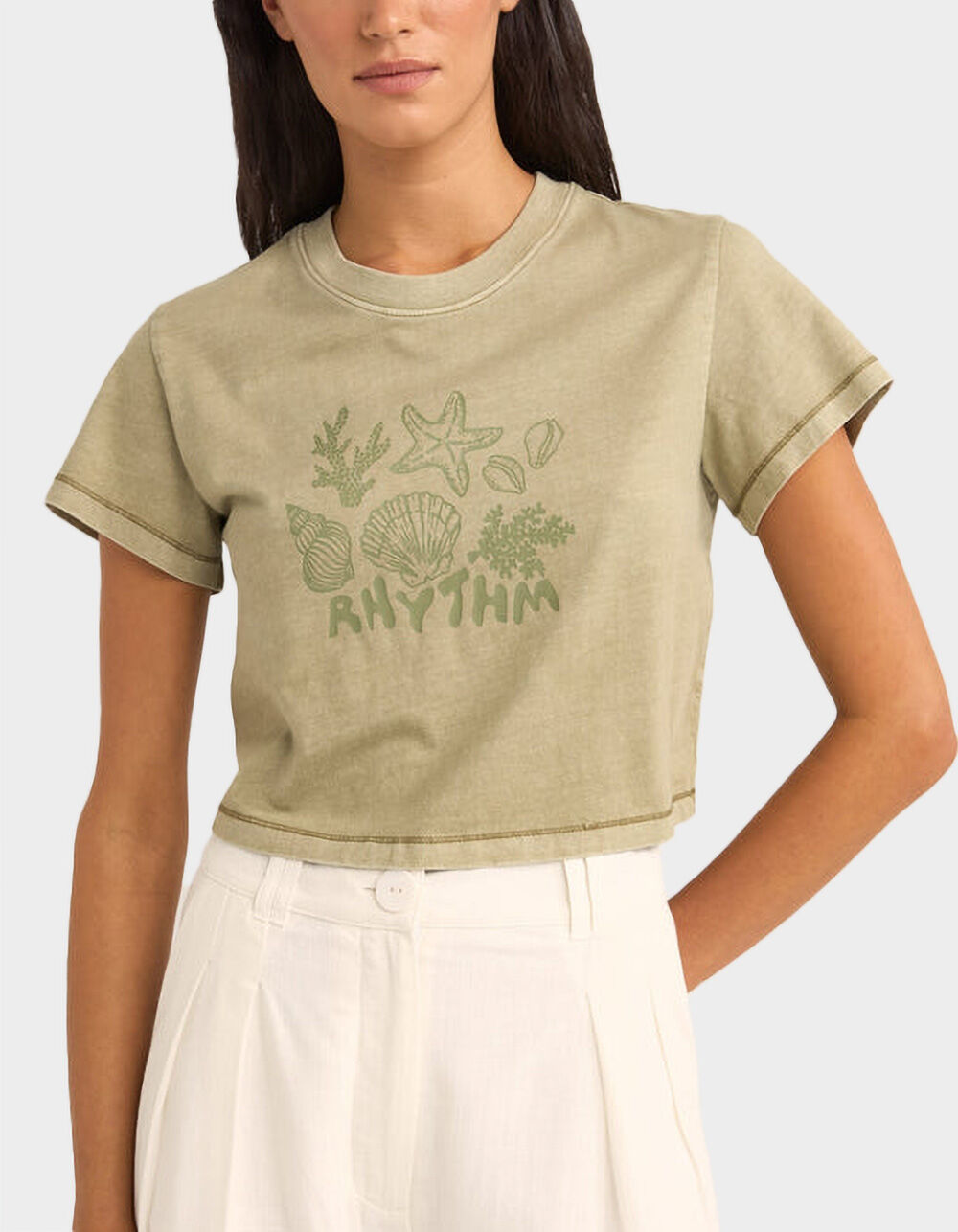 RHYTHM Beachcomber Womens Crop Boxy Tee