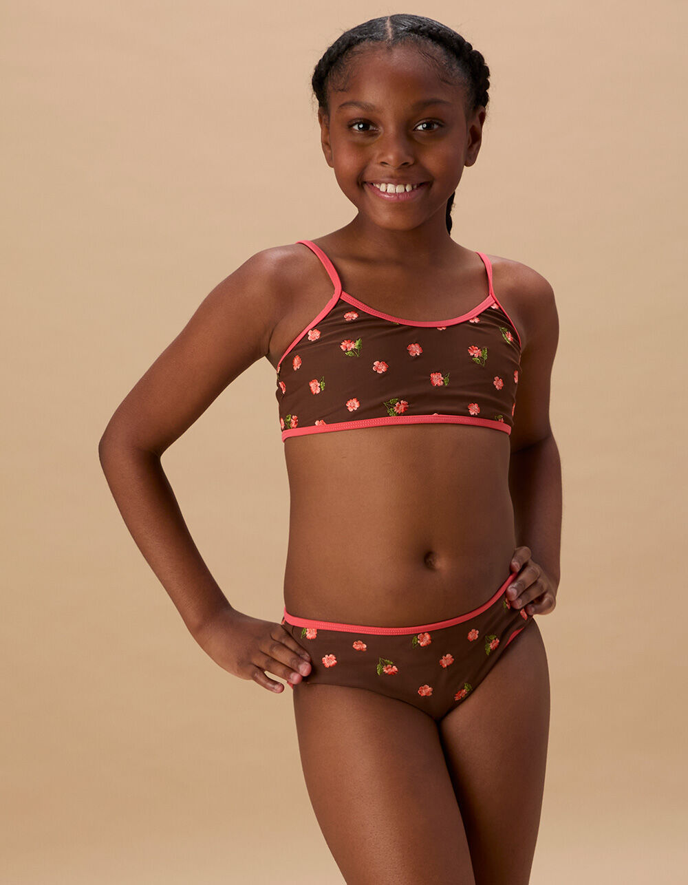 DAMSEL Lenn Embroidered Girls Bralette Bikini Set