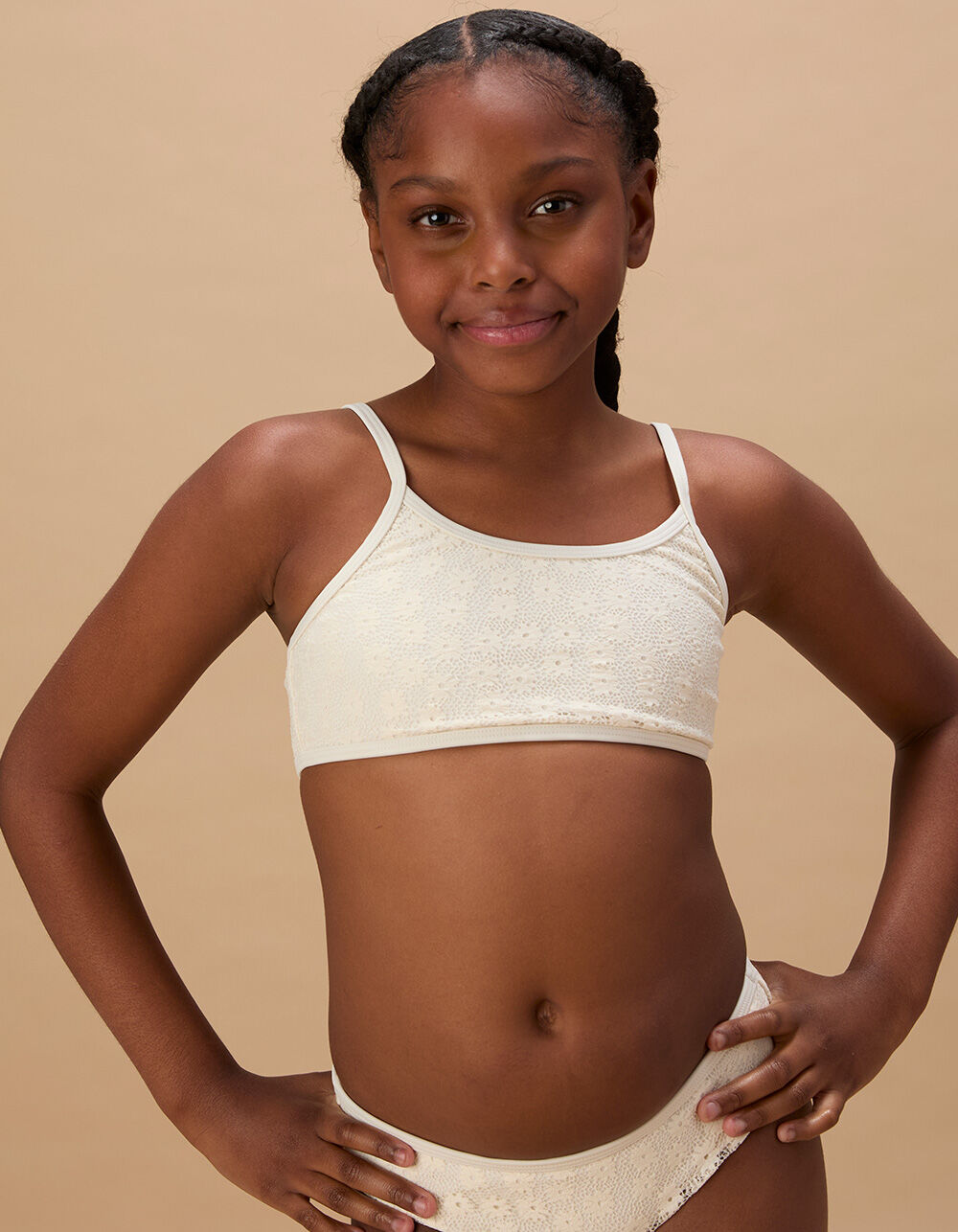 FULL TILT Textured Girls Bralette Bikini Set