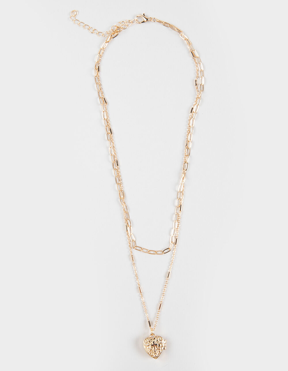 FULL TILT Layered Cross/Heart Locket Necklace