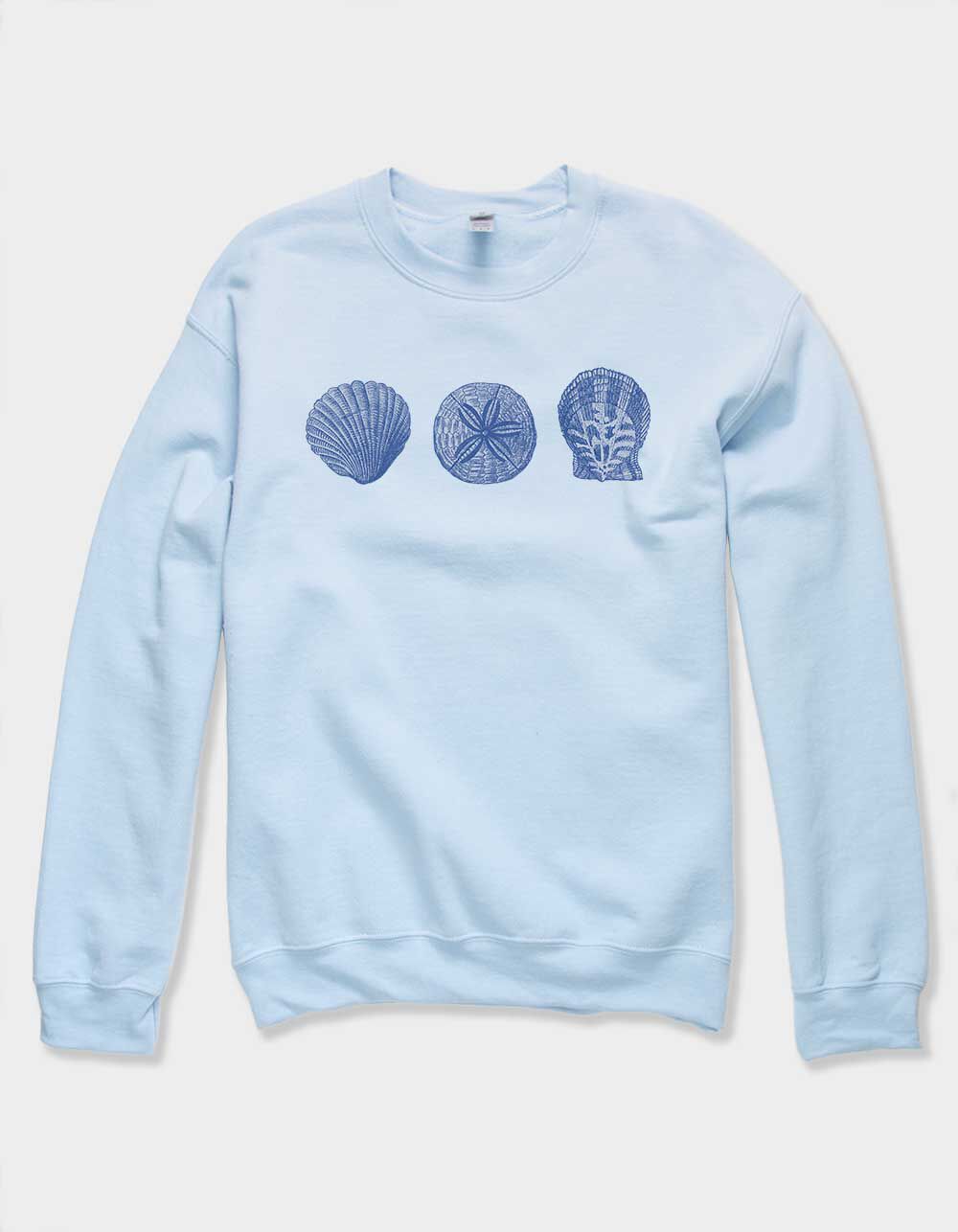 SHELL Blue Beach Seashells Unisex Crewneck Sweatshirt