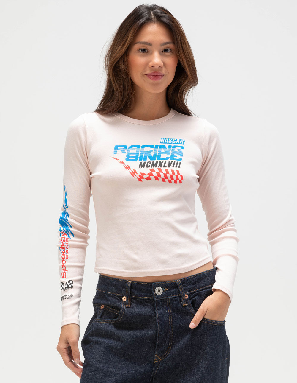 TILLYS x NASCAR Womens Long Sleeve Baby Tee