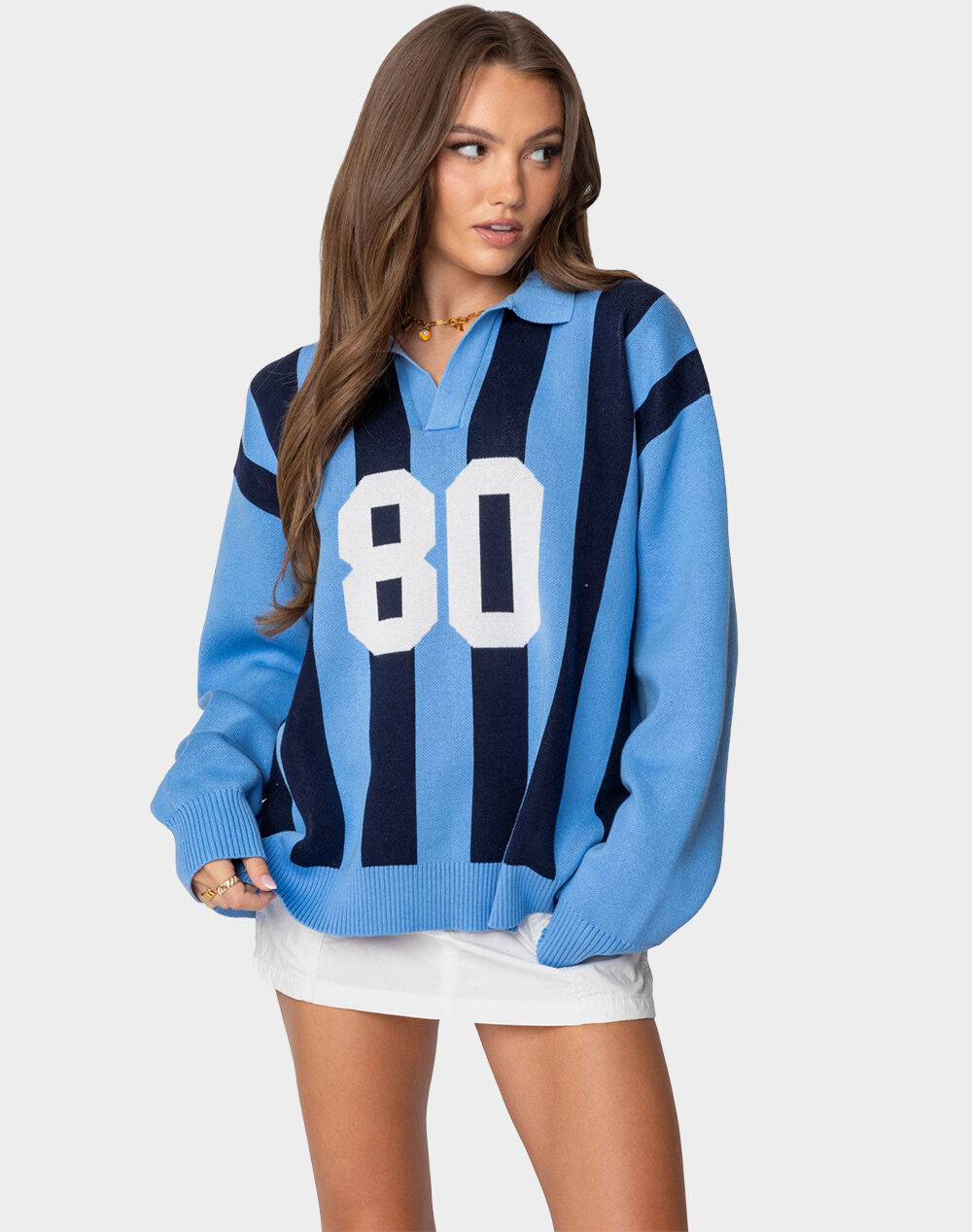 EDIKTED Larson Oversized Polo Sweater