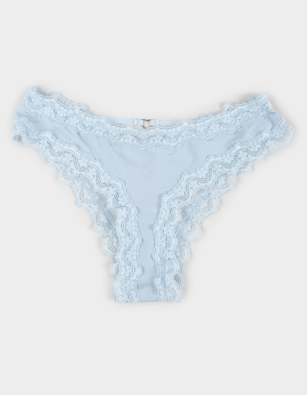 FULL TILT Polka Dot Mesh Back Lace Trim Thong