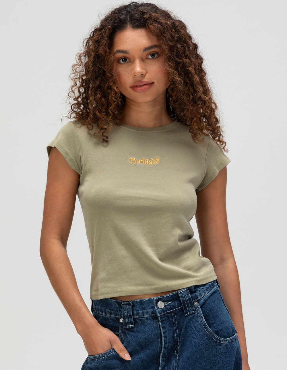 THRILLS Workwear Womens Cap Sleeve Tee