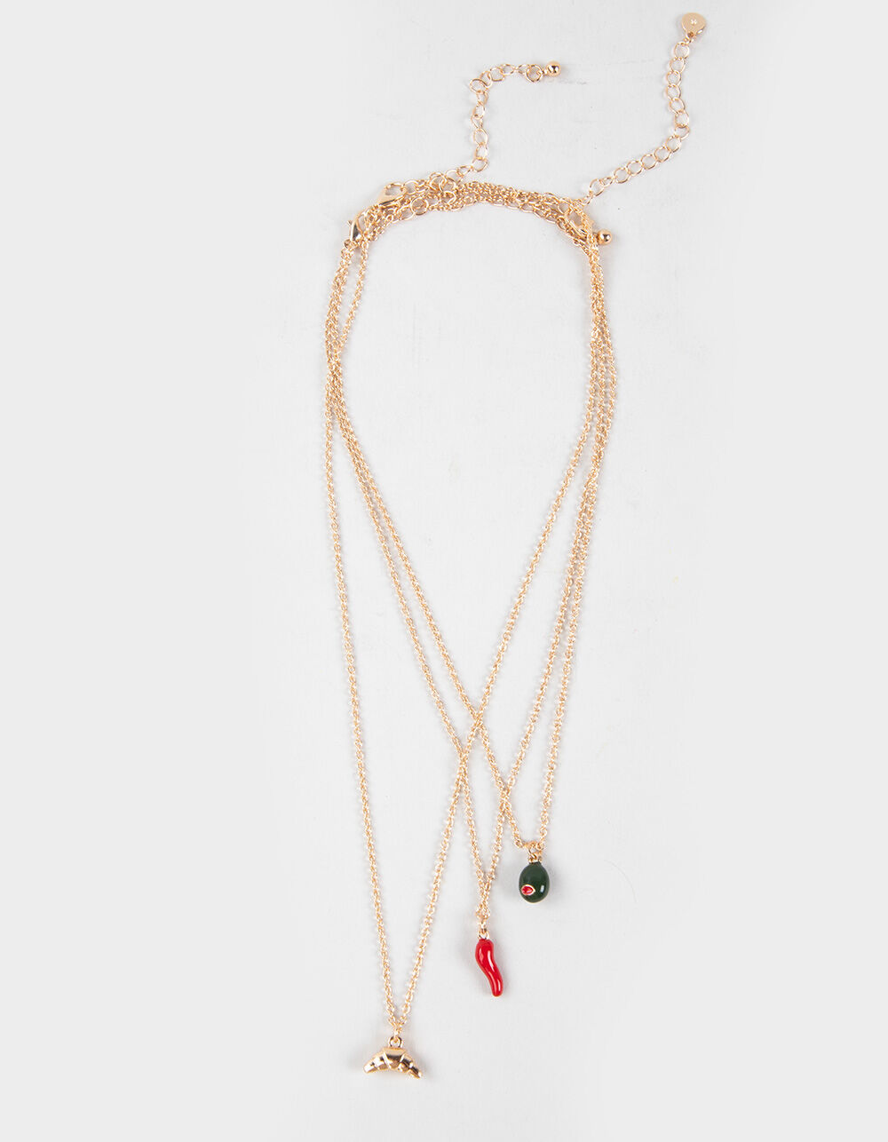 FULL TILT Layered Croissant/Chili/Olive Necklace