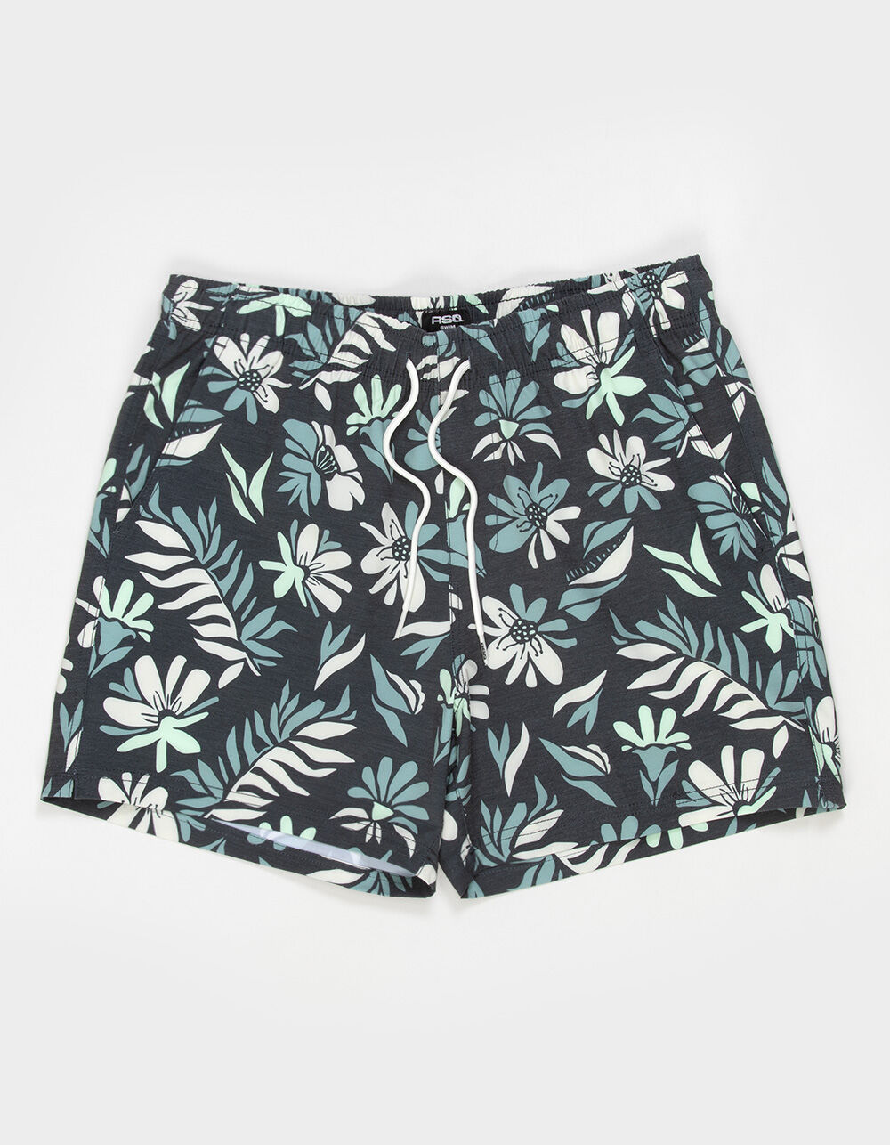 RSQ Mens Floral Leaves 5" Swim Shorts