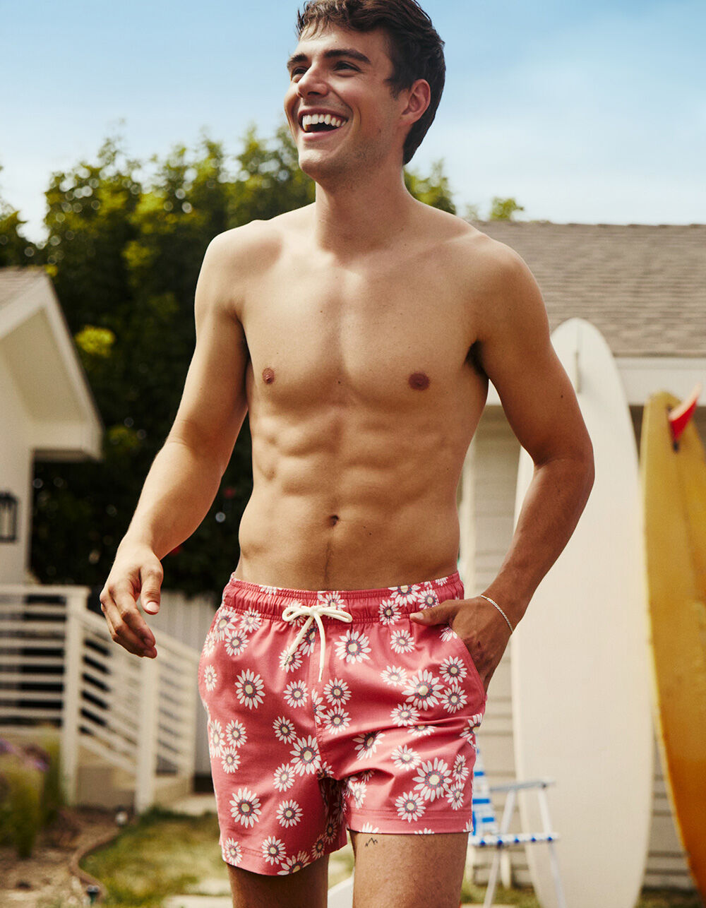 RSQ Mens Daisies 5" Swim Shorts