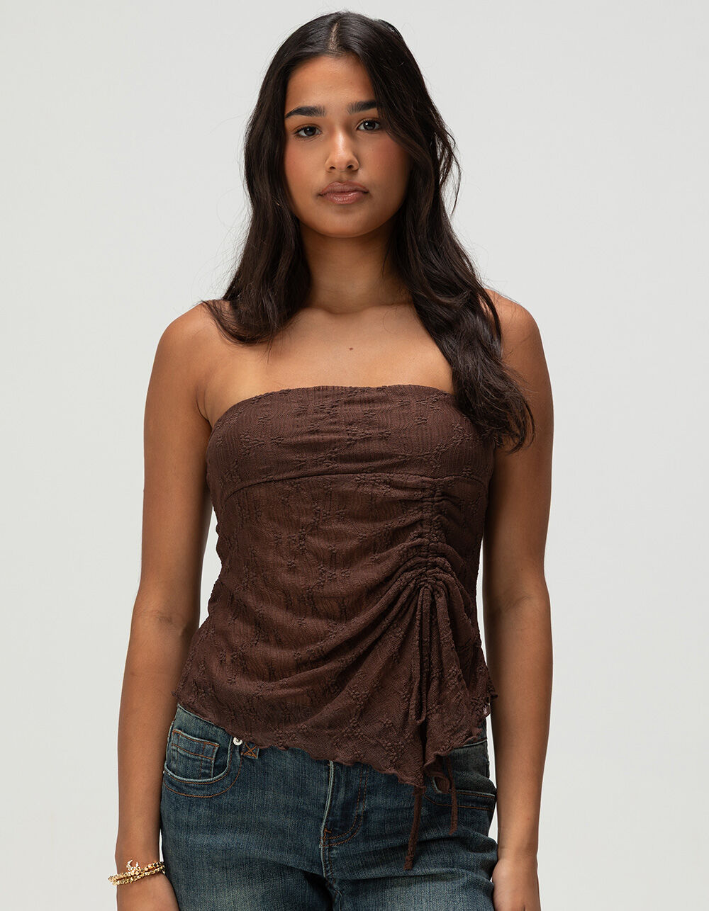 FULL TILT Textured Cinch Womens Tube Top
